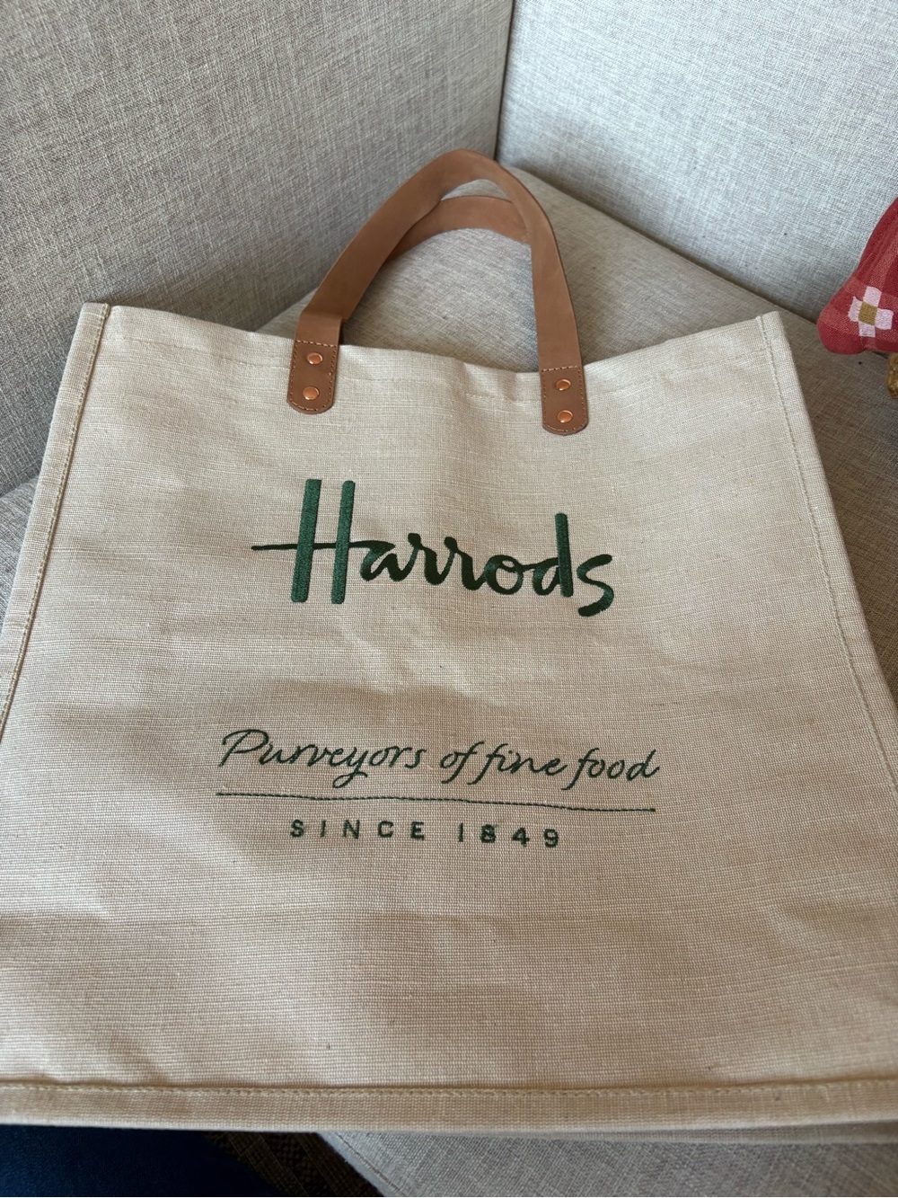 Harrods Natural Canvas Tote Bag